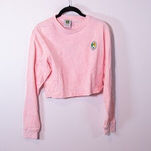 Cross Colours Black Lives For Peace Crew Neck Long Sleeve Tee Shirt Pink Small